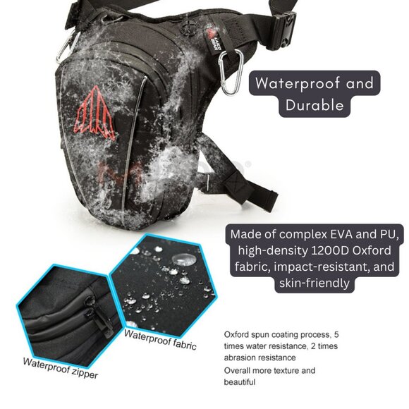 Half Face Neck Warmer Gaiter Mask & Leg Bag Waterproof Thigh Pouch Pack1 Combo - Picture 7 of 11